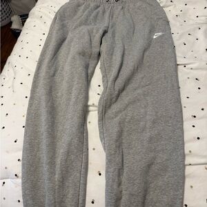 Nike Gray Women's Fleece Joggers with White Swoosh
